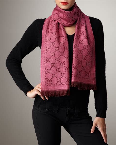 gucci scarf magenta|gucci scarf buy online.